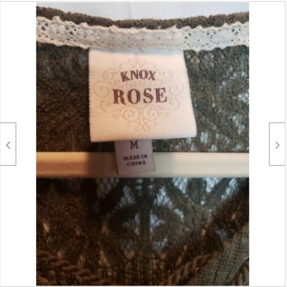 Knox Rose Olive Green Lace Up Flare Sleeves Top - Picture 4 of 7